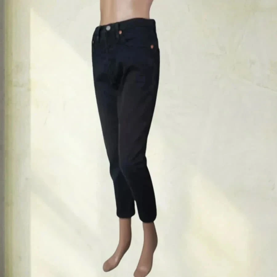 Levis premium 501 s coupe straight fusele crop taille haute - extensible - noir intense – photo 6